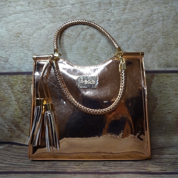 metallic rose gold purse